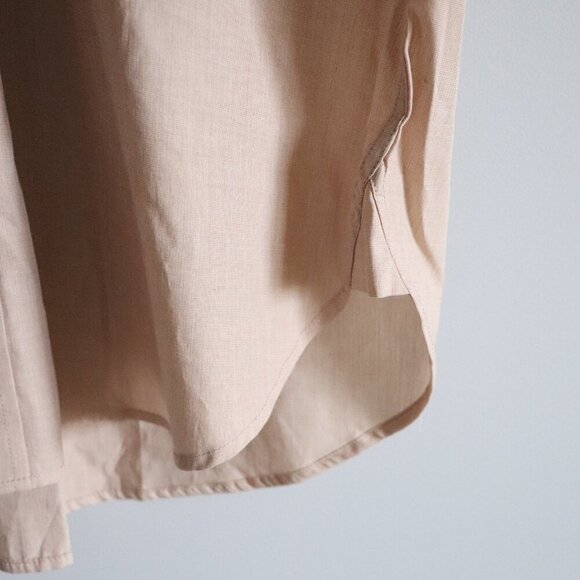 Coupe Men's Large Tan Collared Button Down Pocket Casual Long Sleeve Dress Shirt - Picture 8 of 13